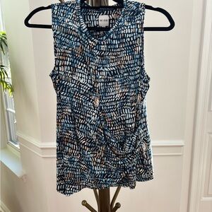 NIC+ZOE Women's Blue Patterned Top